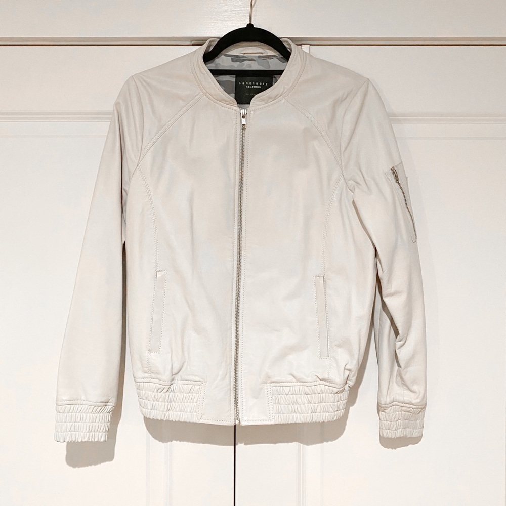 NWOT Sanctuary Leather Bomber Jacket